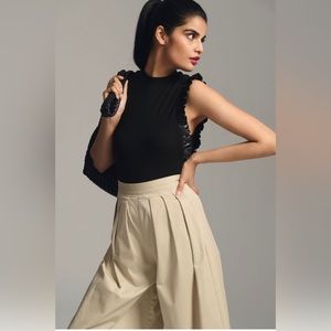 Sunday in Brooklyn Black Ruffle Tank Top